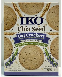 IKO - Chia Seed Oat Crackers Organic เมล็ดเชีย โอ๊ต แครกเกอร์ 130 กรัม